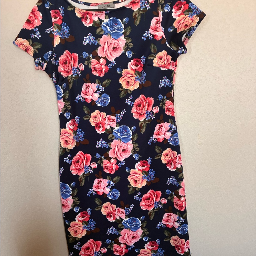 Floral Bodycon Navy Dress